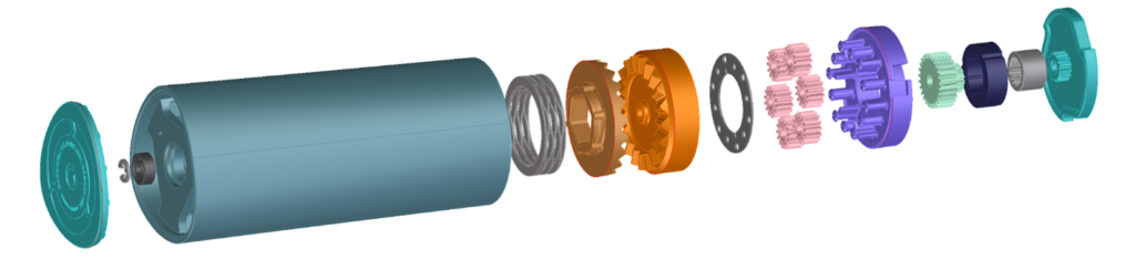 Exploded view of the input system 