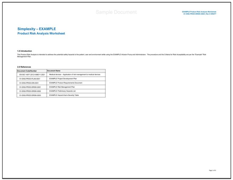 Product Risk Analysis Templates | Simplexity Product Development